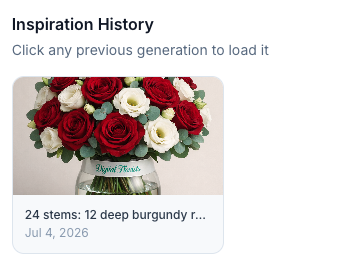 Every generation is kept, so you can reopen an earlier idea and pick up where you left off.