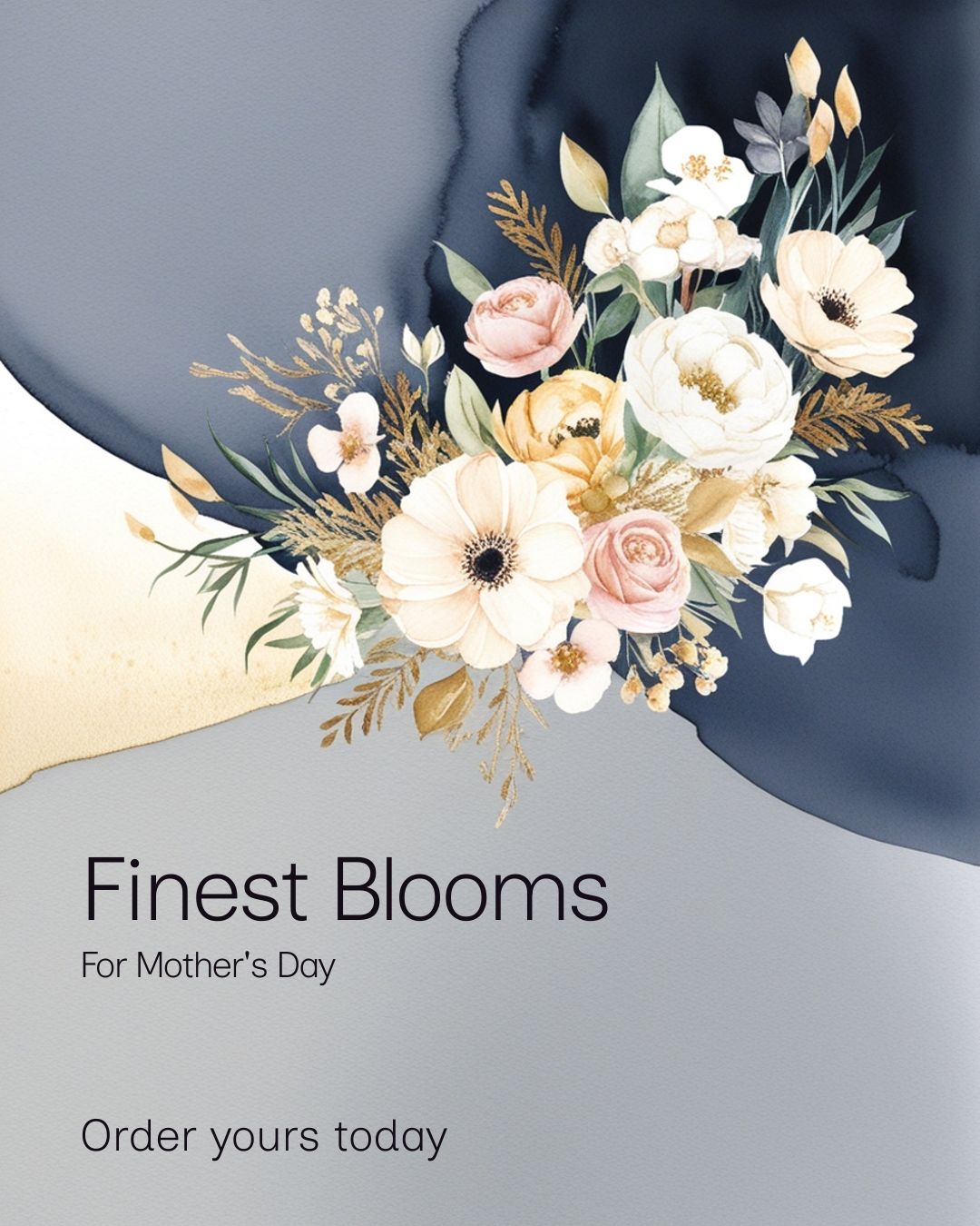 Mother's Day florist social media template — elegant bouquet