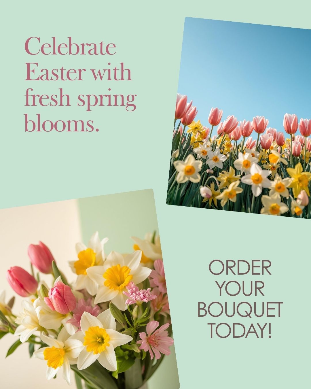 Easter flowers florist social media template