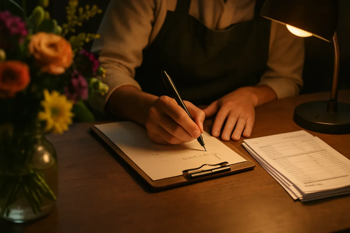 Florist markup calculation showing overheads leading to the right multiplier